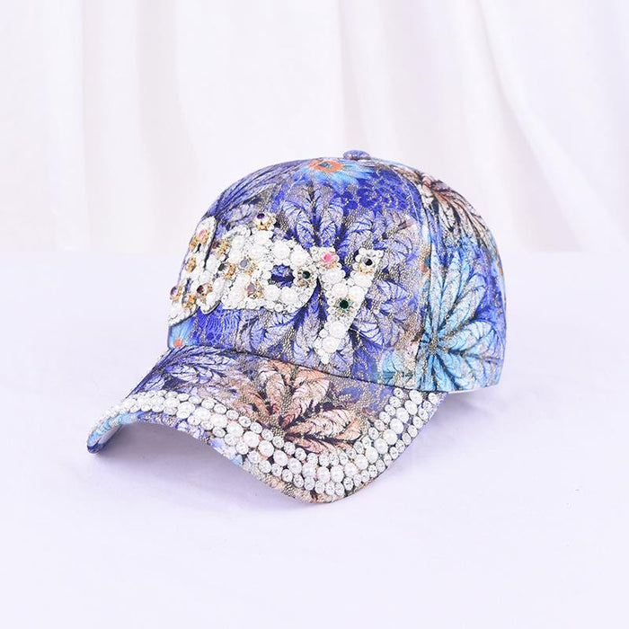 Summer Women's Maple Leaf Lace Handmade Beads Baseball Cap