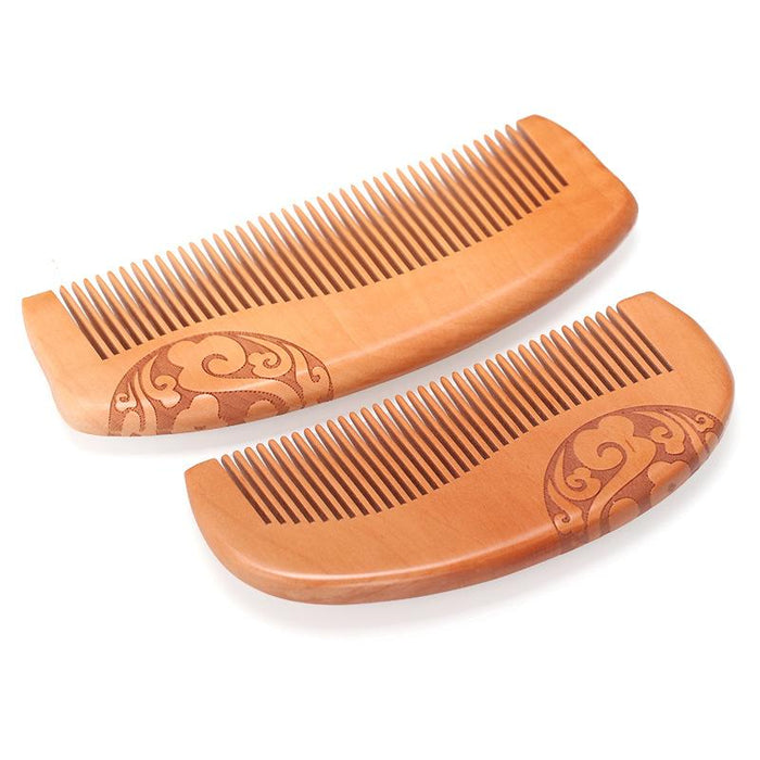 50Pcs Handmade Double-sided Carved Solid Wooden Comb