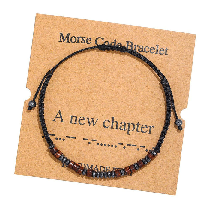 Morse Code Alphanumeric Woven Bracelet