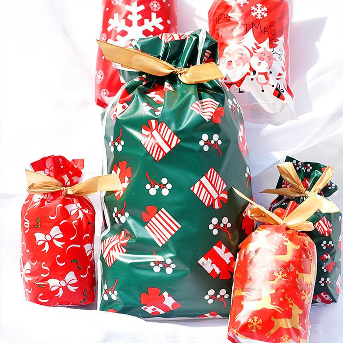 10 Pieces Christmas Candy Bag Santa Gift Bag Christmas Decoration