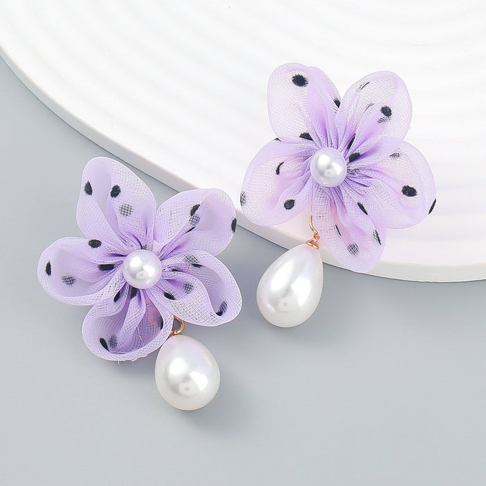 Bohemian Lace Flower Woven Bead Earrings