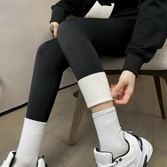Winter Thick Velvet Leggings Warm Fleece Lined Tights Leggings