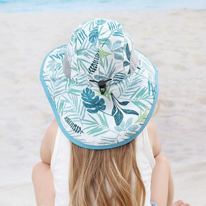 Leaf Print Uv50 + Cartoon Outdoor Shawl Hat Fisherman Hat