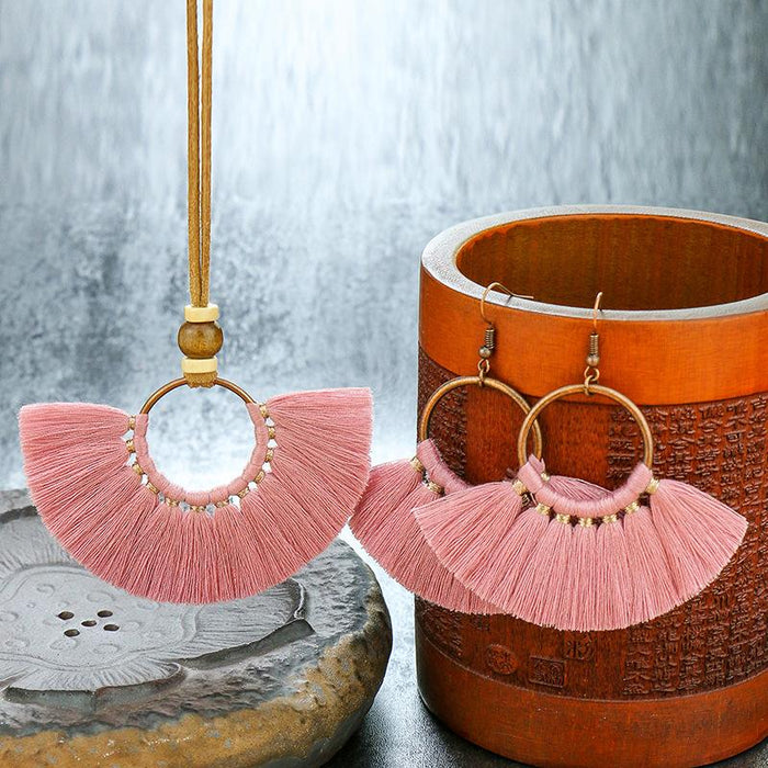 Fashion Retro Jewelry Bohemian Earring + Necklace Set