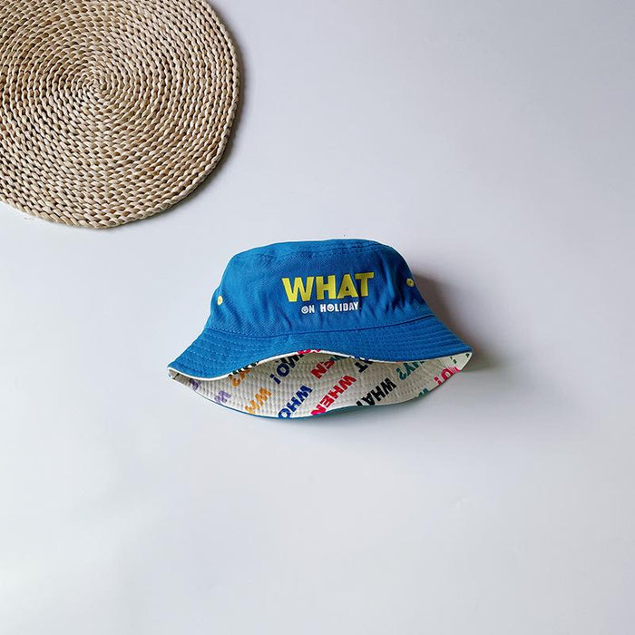 WHAT Letter Reversible Children's Bucket Hat