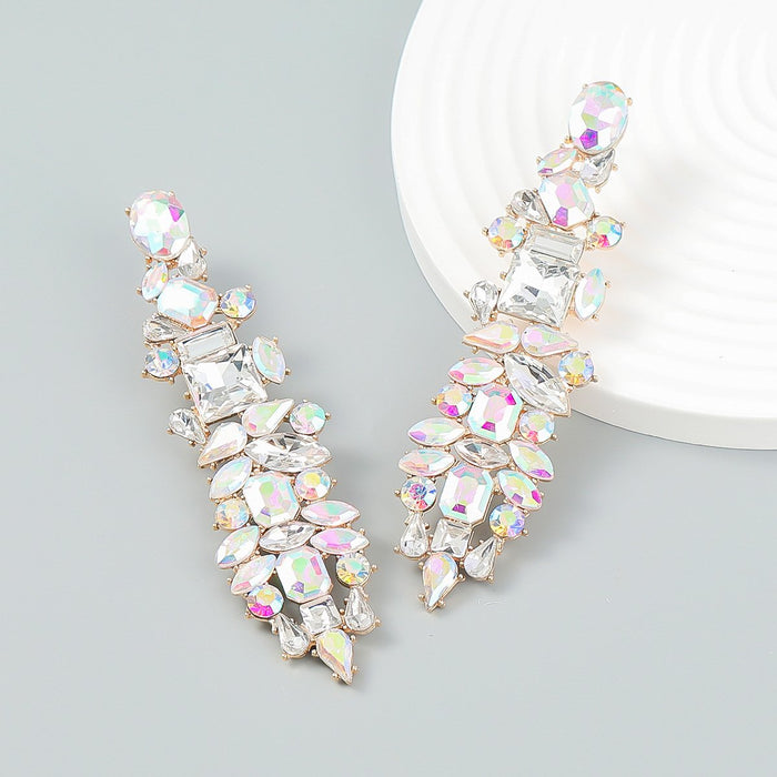 Fashion Exaggerated Rhinestone Long Geometric Earrings