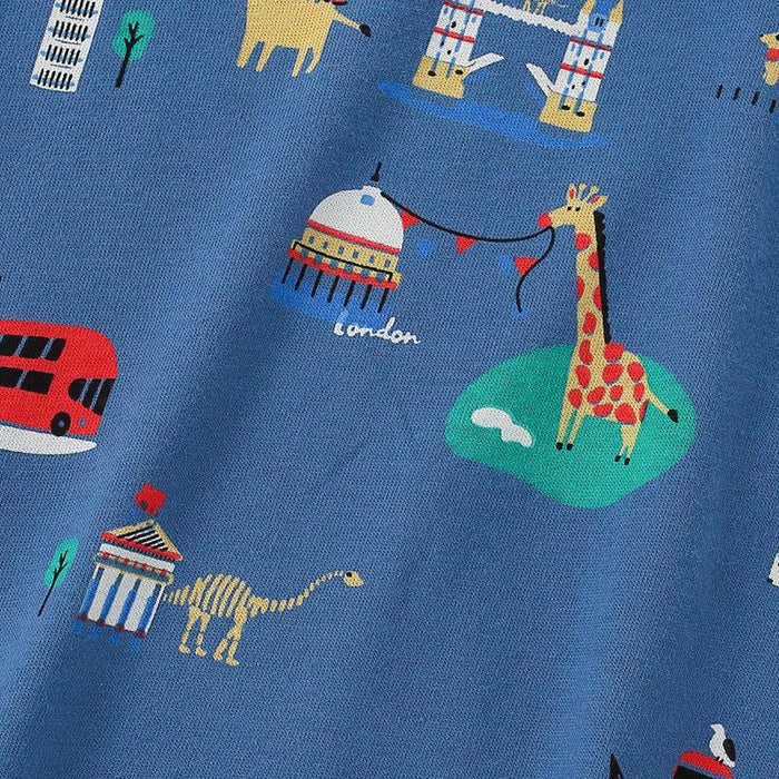 Boys' cartoon cotton short sleeve handsome top round neck T-shirt