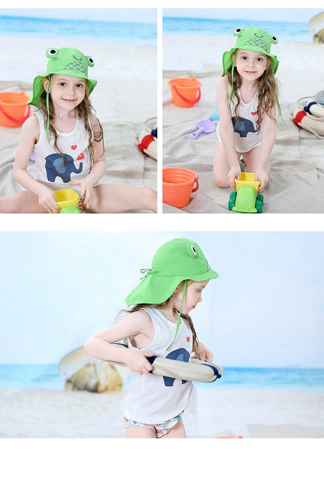 Cartoon Frog Cute Sunscreen Thin Children's Shawl Hat