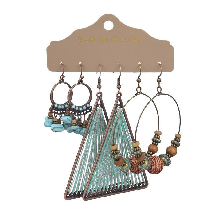 3 pairs/set Earrings Bohemian Style Jewelry X0X36197