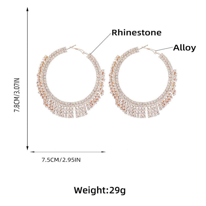 Exaggerated Round Claw Chain Geometric Fringe Earrings