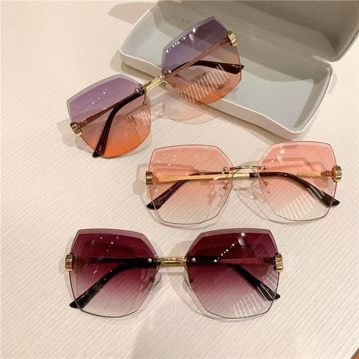 Ocean slice trimming Sunglasses diamond frameless shake