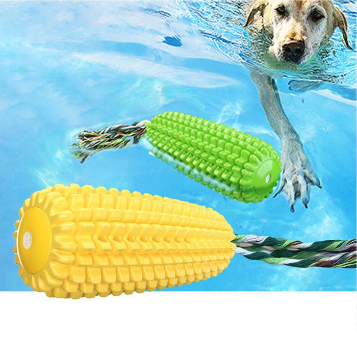 Corn toothbrush chewing dog toy puppy barking rubber teeth