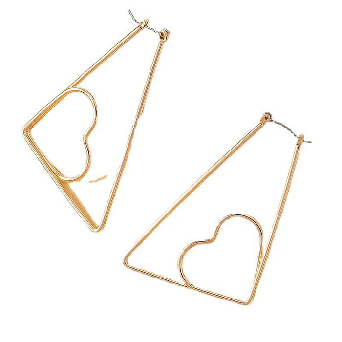 Simple Personality Large Circle Heart-shaped Female Earrings