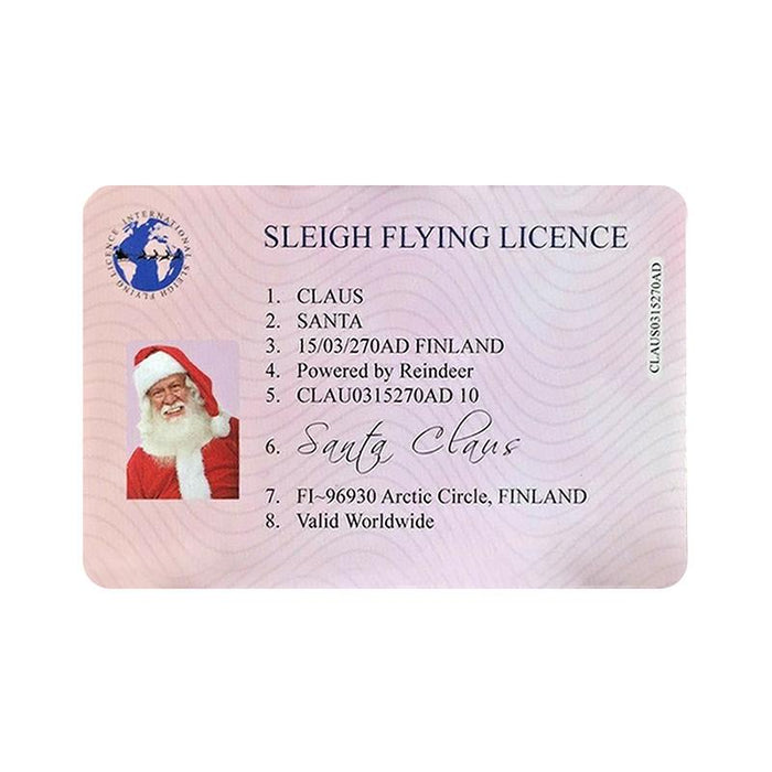 Creative Santa Claus Flight License Christmas Eve Driving Licence
