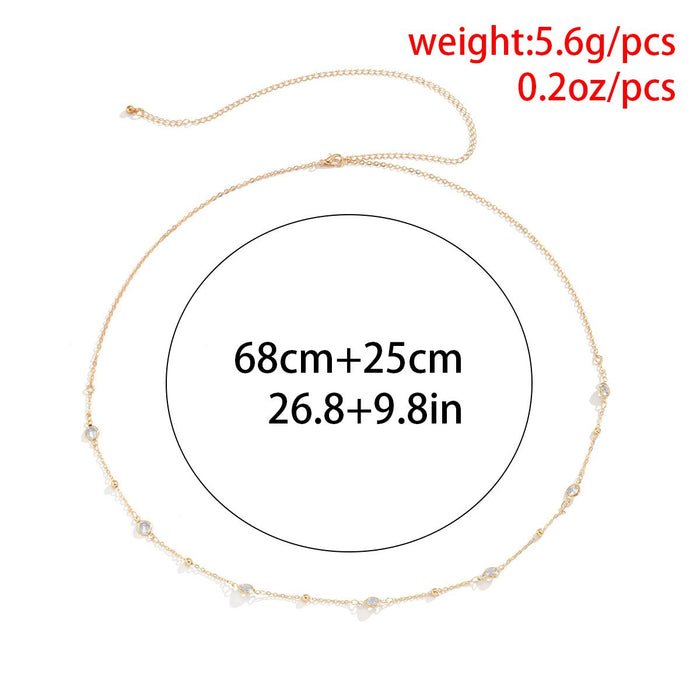 Sexy Rhinestone Waist Chain Simple Beach Biki Body Chain