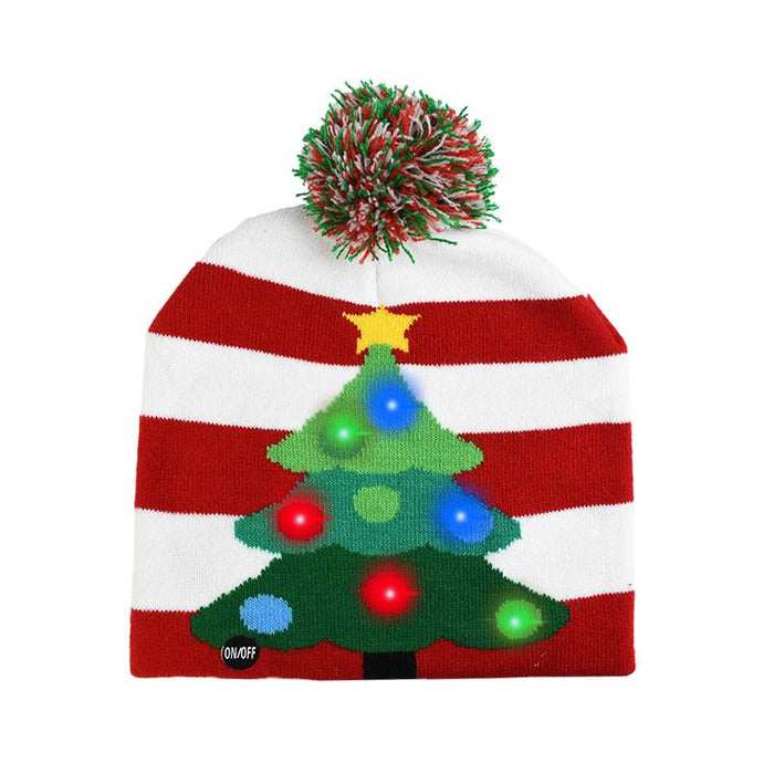 LED Christmas Beanie Christmas Light Up Knitted Hat