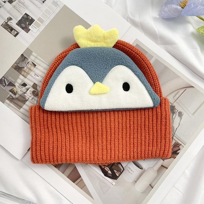 Cartoon Animal Face Kids Winter Warm Crochet Beanie