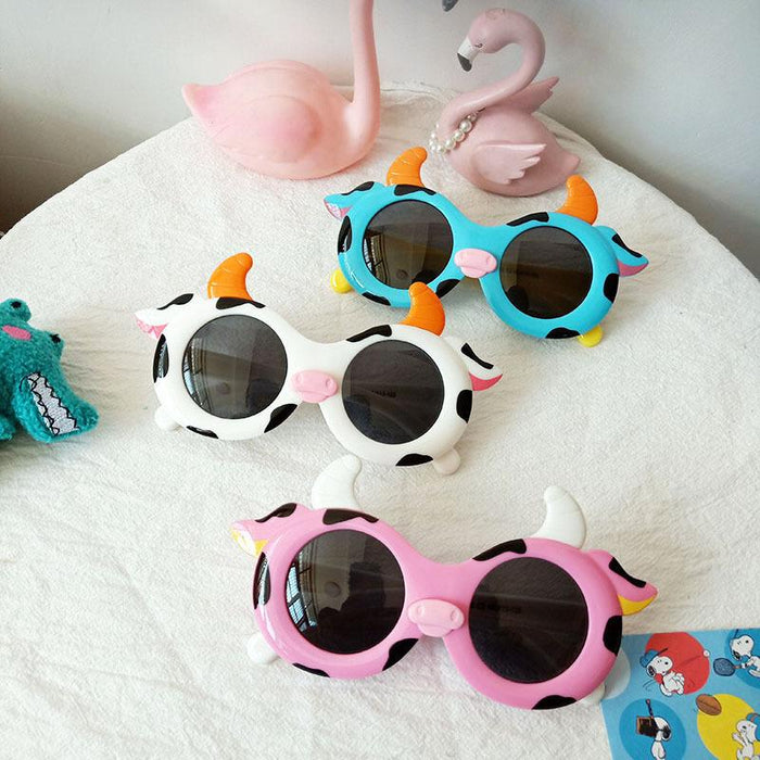 Children's Cartoon Cow  Silicone Polarized Sunglasses