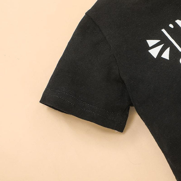 Kid's Summer Letter T-shirt Shorts Two Piece Set