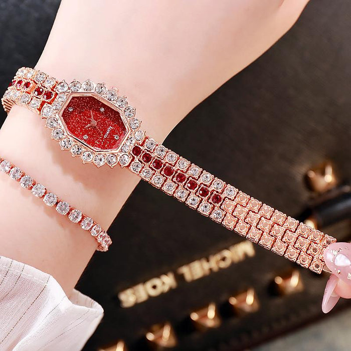 Fashion Women Dress Watches Luxury Crystal Bracelet Quartz Wristwatch Casual