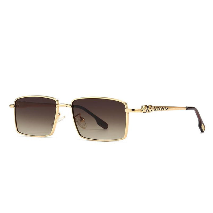 Small box cheetah men's and women's Metal Sunglasses
