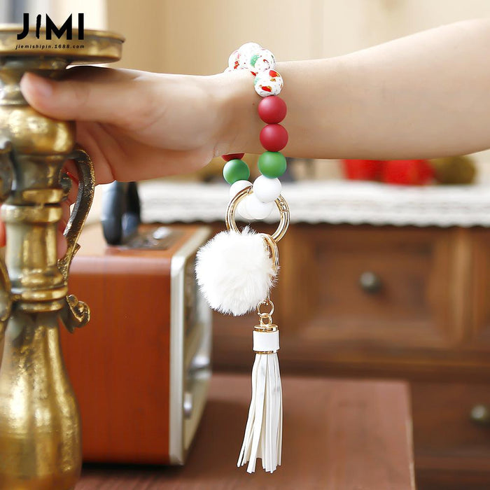 Hand Woven Silicone Tassel Key Chain