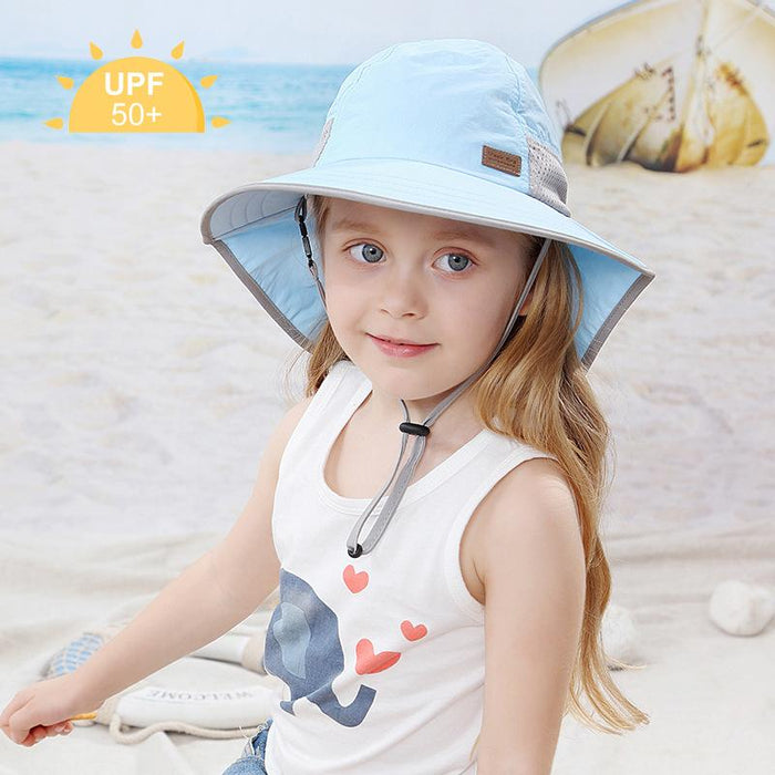 Children's Summer Uv50 + Breathable Sunscreen Shawl Hat