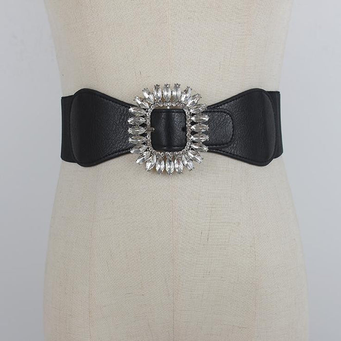 Fashion Women's Decorative Rhinestone Inlaid Wide Belt