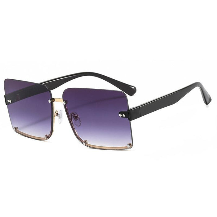 Half frame square Sunglasses Retro