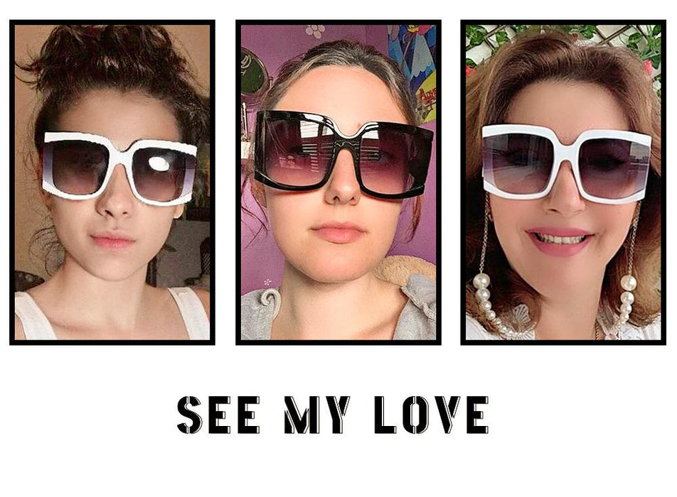 Large frame sunglasses retro square Sunglasses