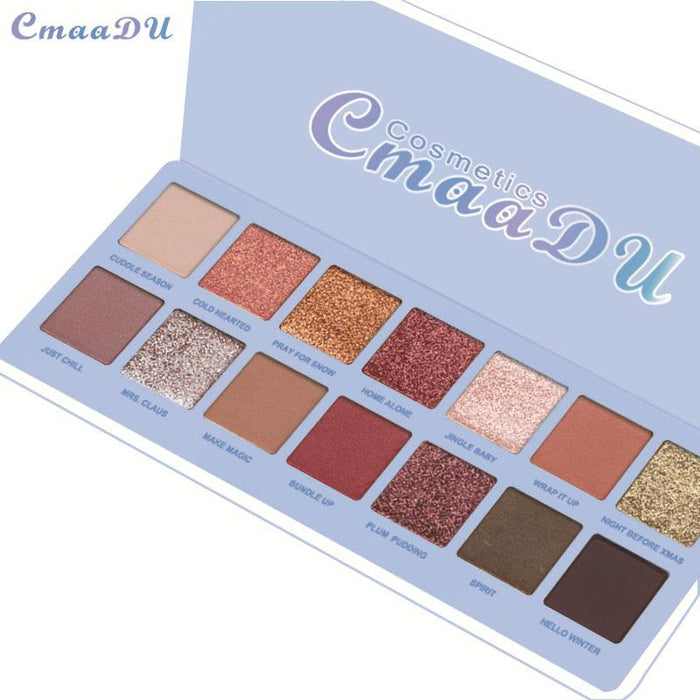 14 colour, bright eye shadow, waterproof and matte.