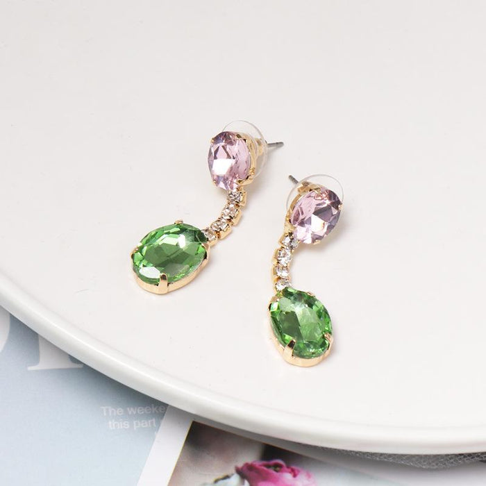 Personalized Fashion Square Women's Earrings Accessories Inlaid Rhinestone