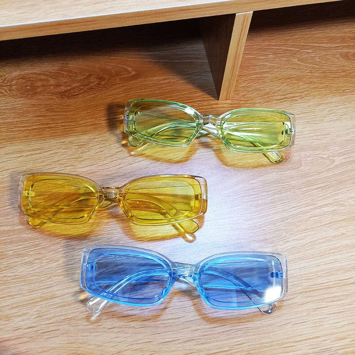 Women's Transparent Candy Color Small Square Sunglasses