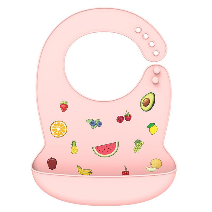 Silicone Baby Bib Waterproof Cartoon Feeding Soft Adjustable Scarf