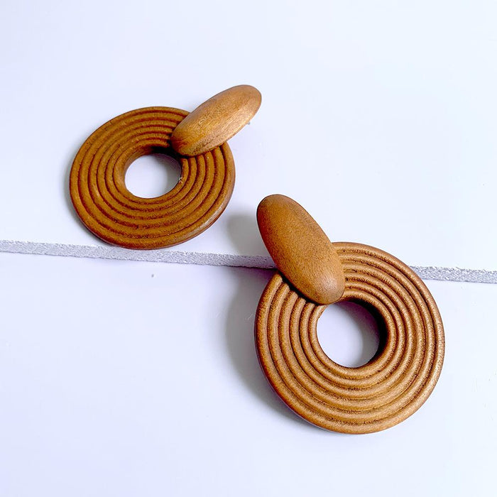 Exaggerated Geometric Large Round Earrings Jewelry