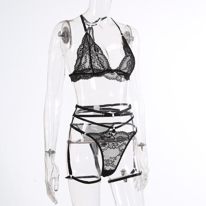Women's Lace Lingerie Sexy Strappy Underwear Set