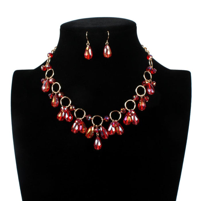 Female Jewelry Exaggerated Crystal Pendant Necklace Accessories