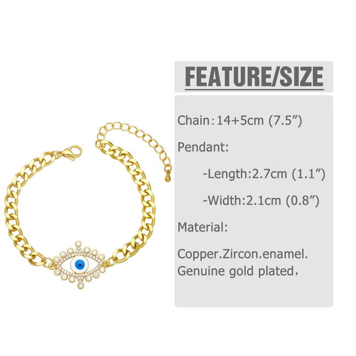 Creative New Product Devil's Eye CUBAN CHAIN Love Butterfly Bracelet
