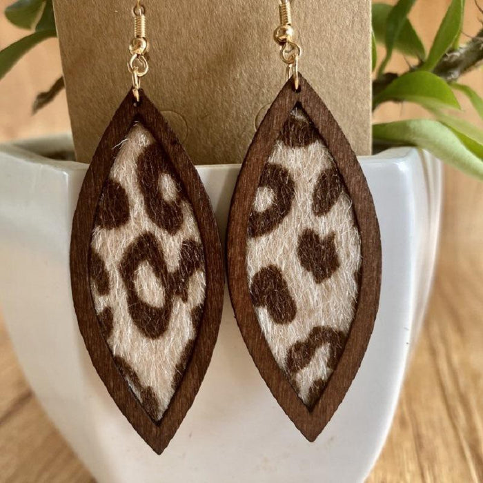 Simple Leopard Print Western Leather Women's Earrings