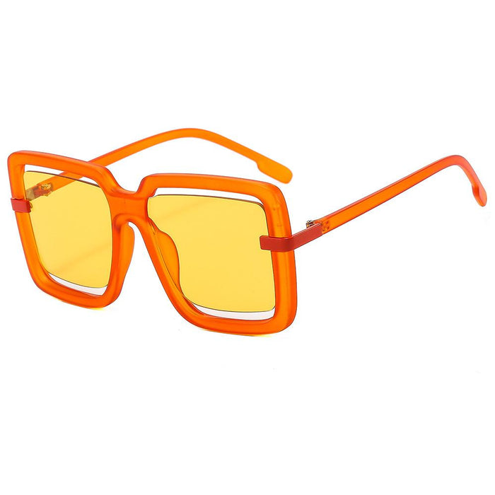 Hollow out large frame sunglasses