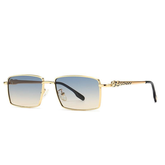 Small box cheetah men's and women's Metal Sunglasses