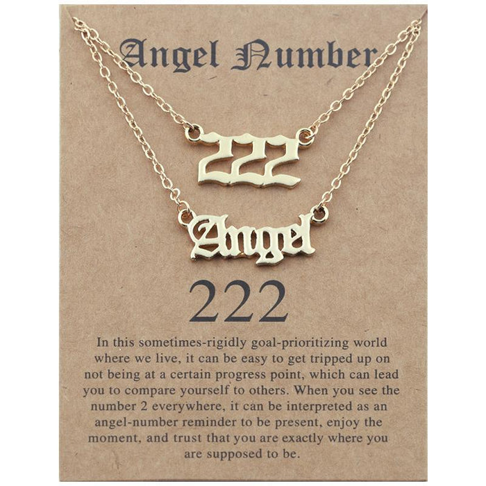 New Angel Lucky Number Necklace Set With Card