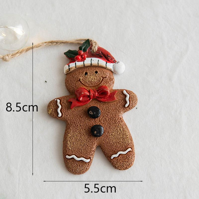 Resin Gingerbread Man Pendant Christmas Tree Decorative Ornaments