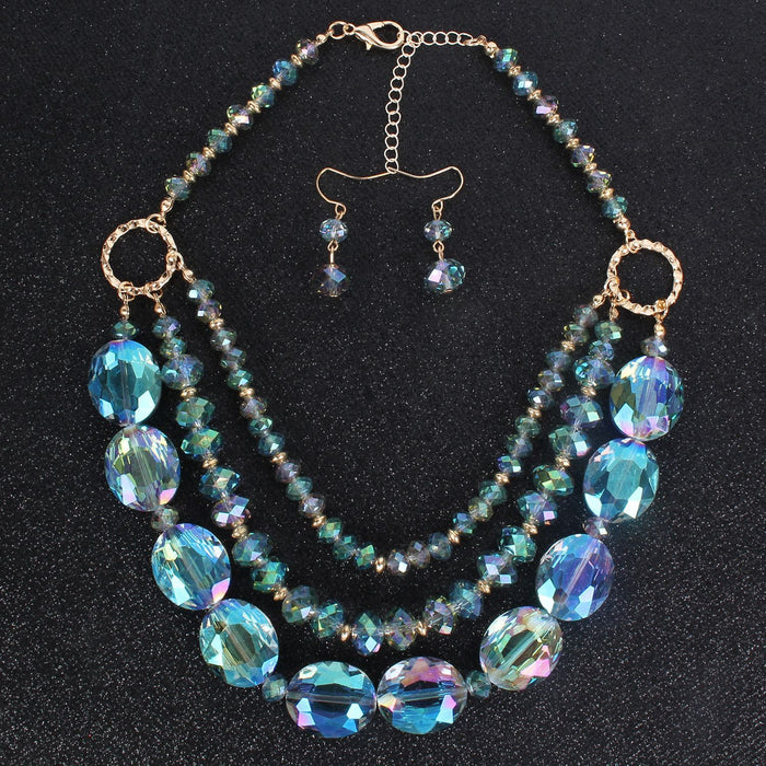 Women's Jewelry Retro Exaggerated Crystal Multi-layer Necklace