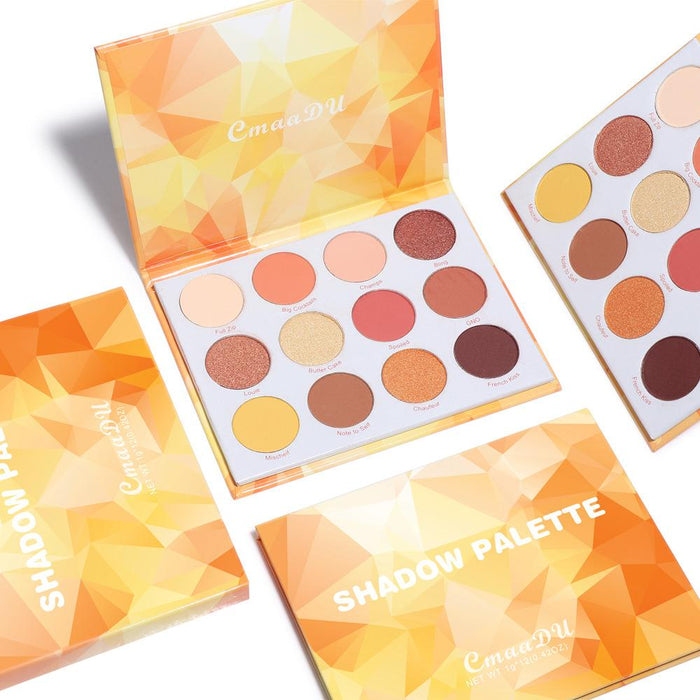 12 colour Eyeshadow disc matte metal flash