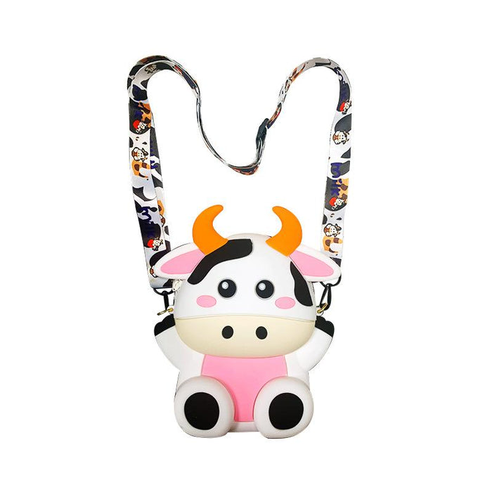 Cartoon Diagonal Bag Cow Backpack Silicone Coin Purse