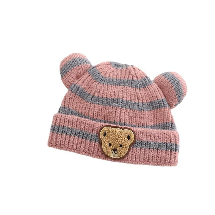 Striped Bear Kids Knit Hat