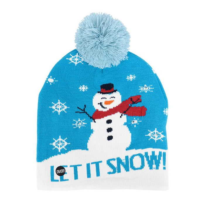 LED Christmas Beanie Christmas Light Up Knitted Hat