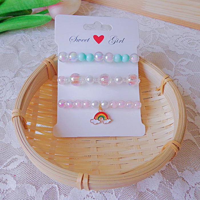 Children's Bracelet Set Beaded Plastic Toy Accessories