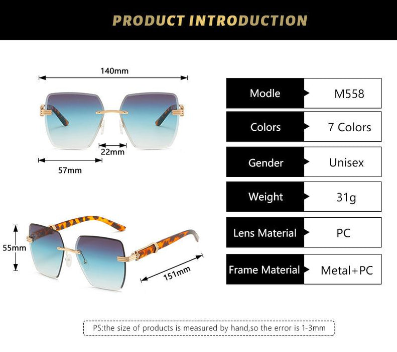 Frameless cut edge light luxury GRADIENT SUNGLASSES